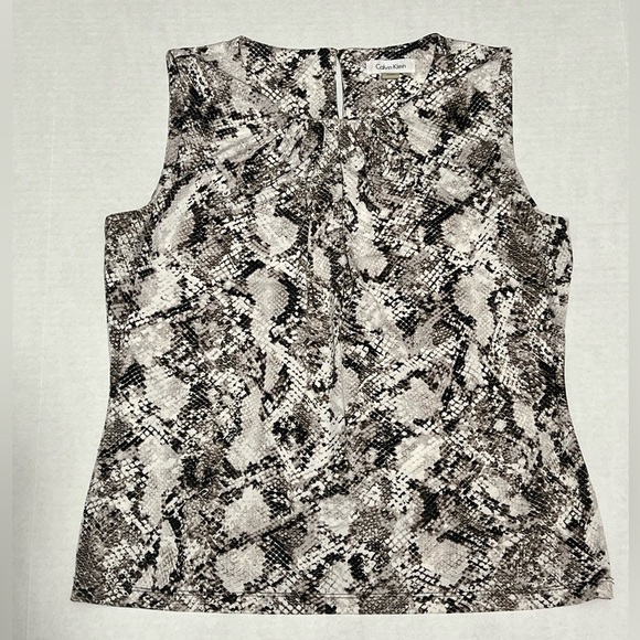 Calvin Klein Tops - Calvin Klein - Sleeveless Snakeskin Print Top Sz. Lg.